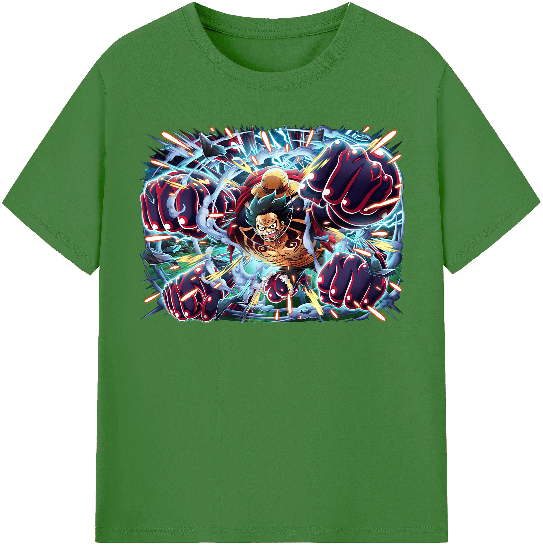 ワンピース モンキー・D・ルフィ ONE PIECE Monkey D. Luffy レディースカジュアルプリントTシャツ（綿100％）